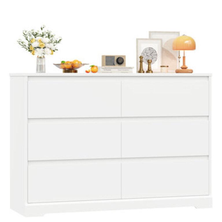 6 Drawer Wood Modern Double Dresser
