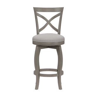 Brumback Wood Swivel Upholstered Stool