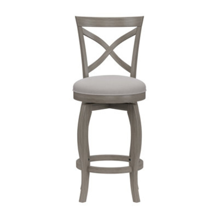 Brumback Wood Swivel Upholstered Stool