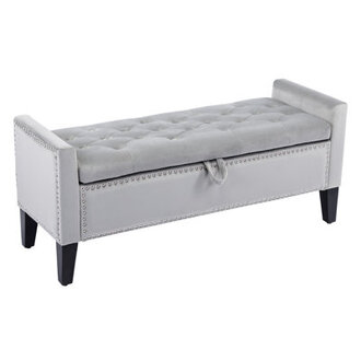 Jeani 46 Wide Velvet Tufted Rectangle Storage Ottoman