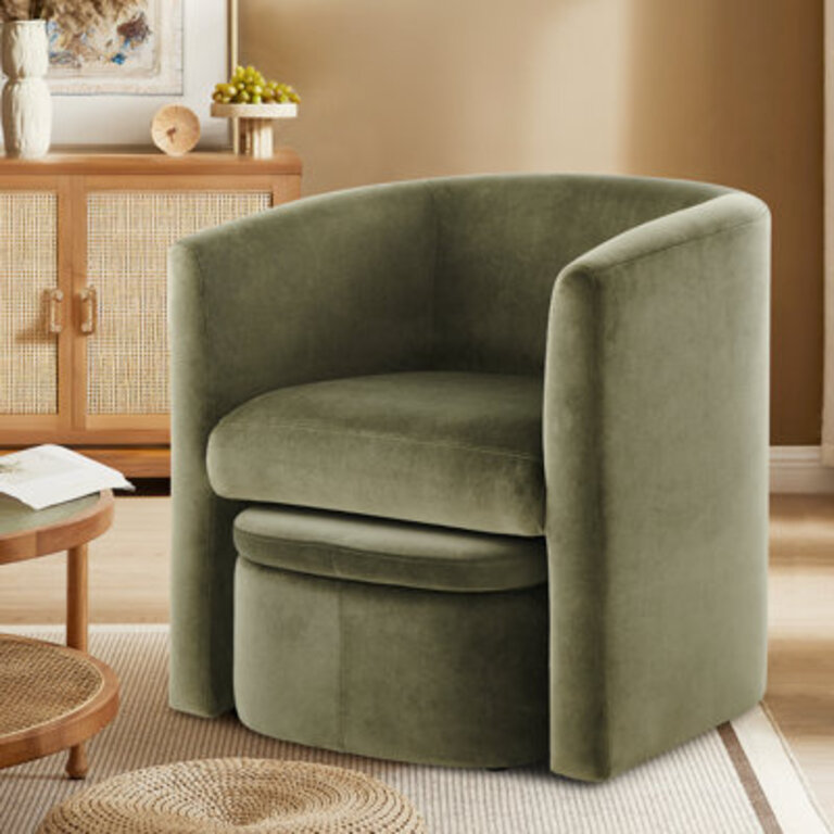 Morgley Upholstered Accent Chair  Storable Ottoman