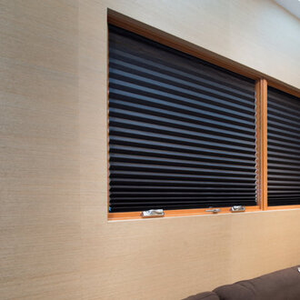 Blackout Black Pleated Shade Size: 36" W x 72" L