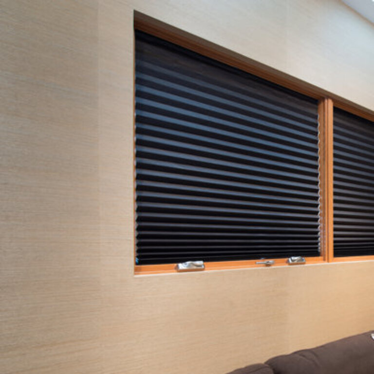 Blackout Black Pleated Shade Size: 36" W x 72" L