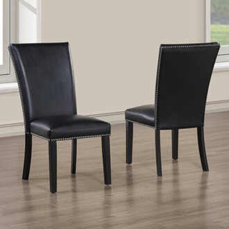 Anxhela 18 H Faux Leather Upholstered Parsons Chair