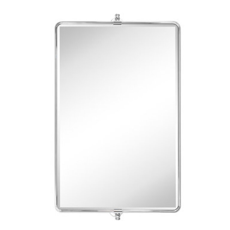 Lutalo Horizontal Beveled Bathroom / Vanity Mirror Size: 24" x 38", Finish: Chrome
