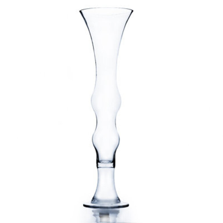 Alyson Wavy Trumpet Glass Vase Size: 19" H x 5" W x 5" D