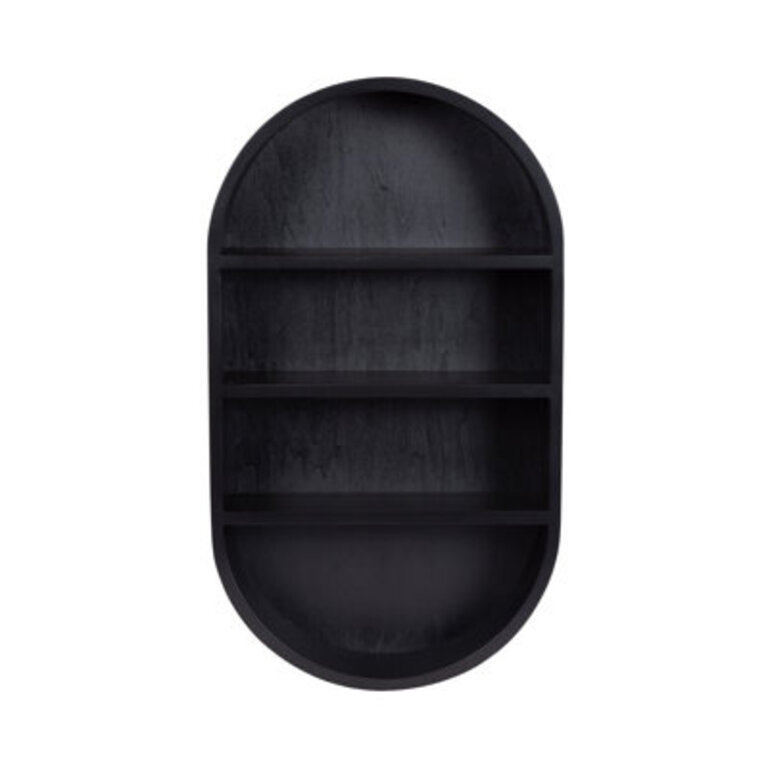 Minx Oval Solid Mango Wood Accent Wall Shelf Color/Finish: Black
