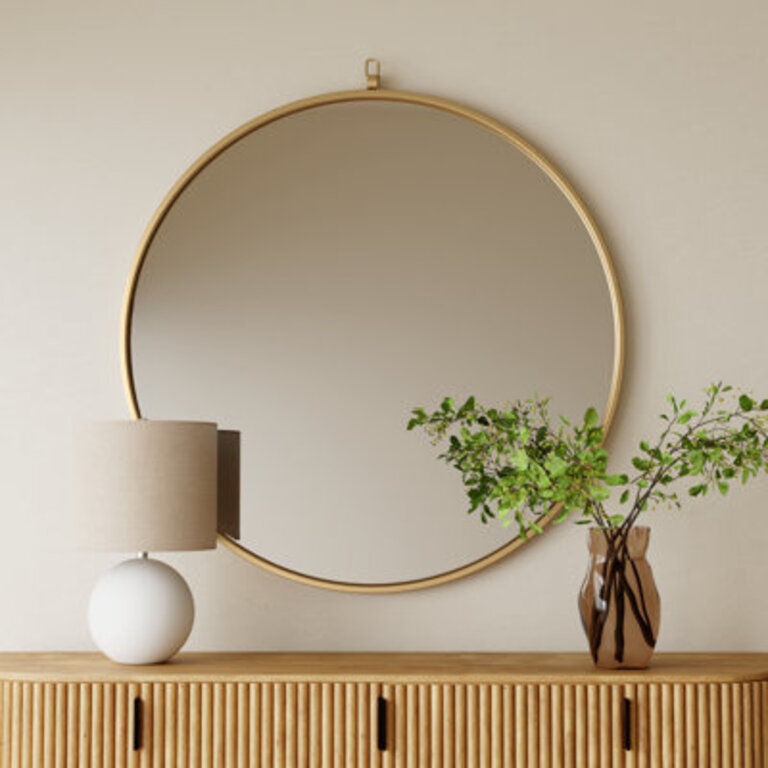 Cassie Mirror Size: 48" x 48" , Finish: Brass