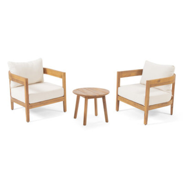 Vita Outdoor 3 Piece Seating Group with Cushions