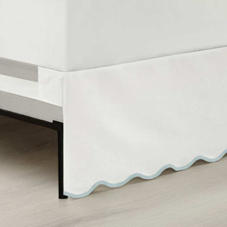 Coastal Chic Scallop Bed Skirt Size: King, Color: Blue