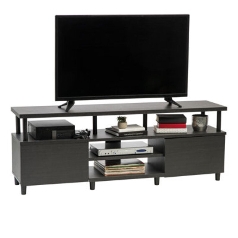 Large 70" TV Stand, White Color: Black