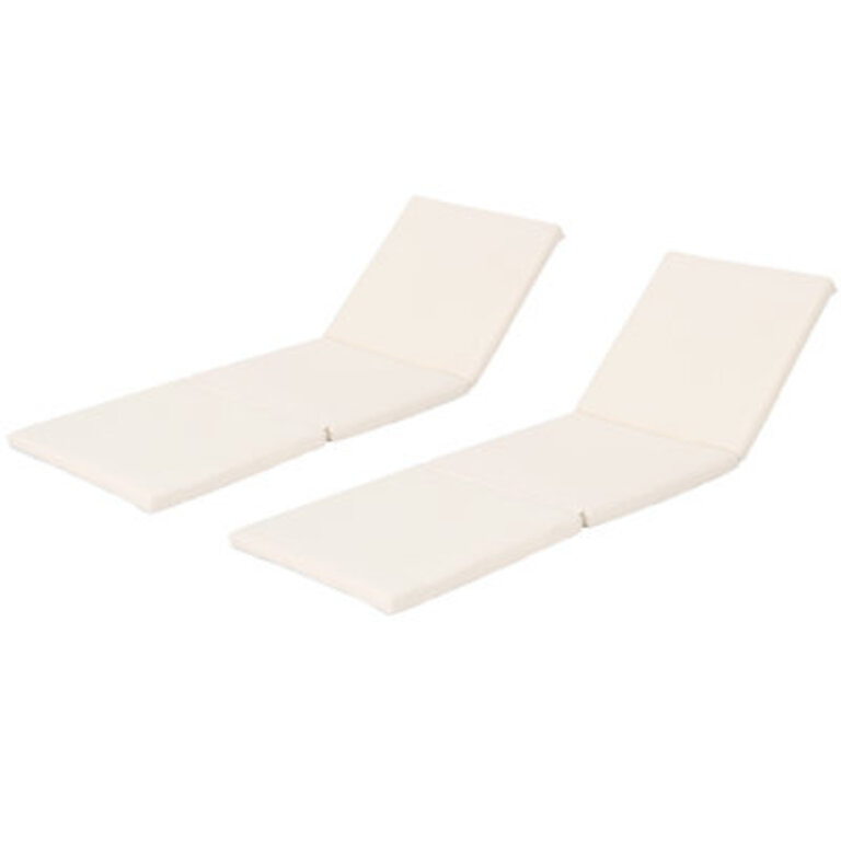 Indoor/Outdoor Chaise Lounge Cushion Fabric: Cream