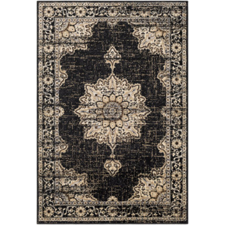 Ramsay Machine Woven Oriental BlackSage Area Rug