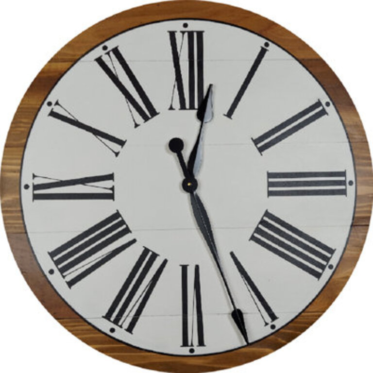 Manorhaven Solid Wood Wall Clock