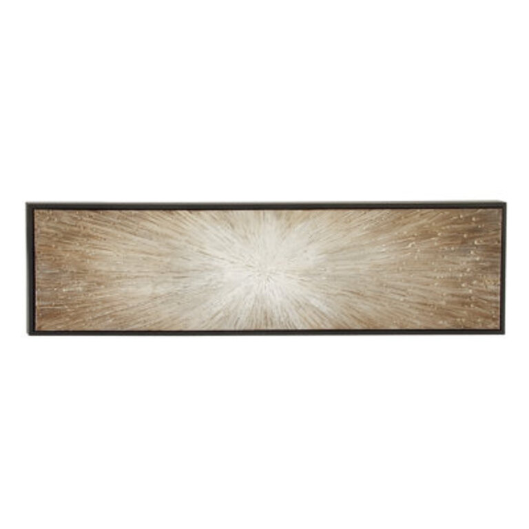 Canvas Radial Starburst Living Room Framed Wall Art with Black Frame