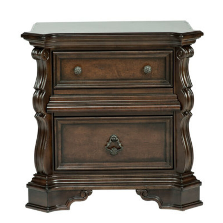 Ashyla 3 Drawer Nightstand w Felt Lined Top Drawer