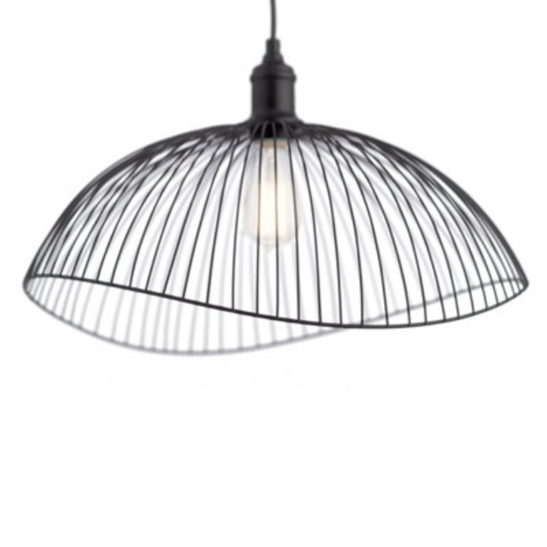 1975 Oxendine 1 - Light Black Woven Metal Shade Pendant