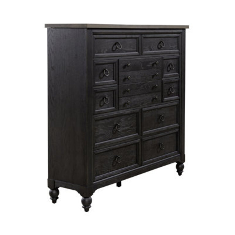 Aisja 12-Drawer Wood Chesser with Felt-Lined Drawers