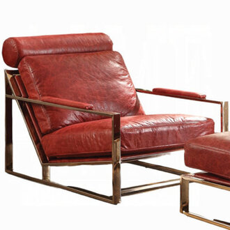 Ronning 29 W Polyester Lounge Chair in Antique Red