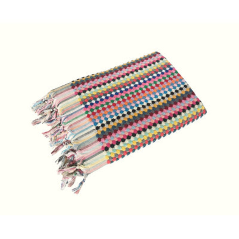 Luxton Turkish Cotton Pom Pom Rainbow Terry Bath Towel