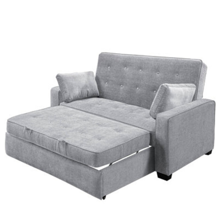 Serta Monroe 726 Queen Square Arm Tufted Back Convertible Sleeper Sofa with Cushions