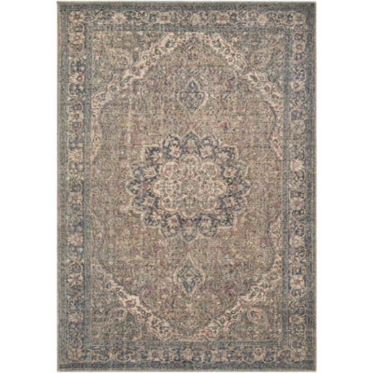 Bria Machine Washable Oriental Dusty SageOlive Area Rug
