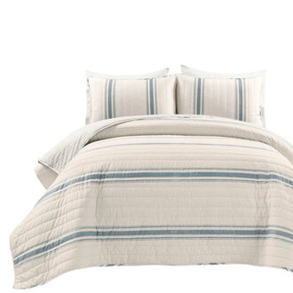 Gilroy Farmhouse  Country Cotton Striped Quilt