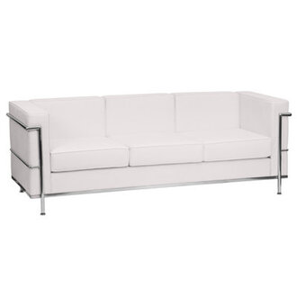 Igballe Contemporary LeatherSoft Sofa with Double Bar Encasing Frame