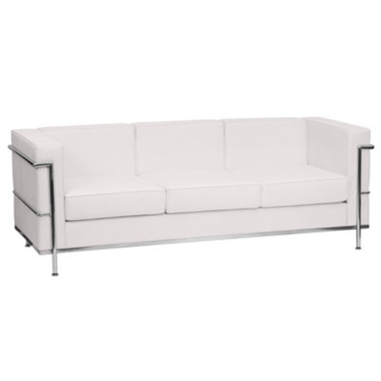 Igballe Contemporary LeatherSoft Sofa with Double Bar Encasing Frame