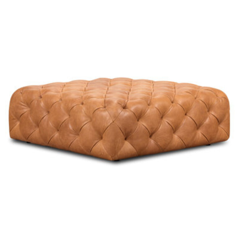 Turin 40 Wide Genuine Italian Leather Ottoman