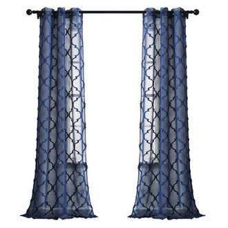 Set of 2 Lopes Trellis Sheer Curtain Panels