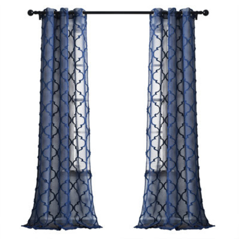 Set of 2 Lopes Trellis Sheer Curtain Panels