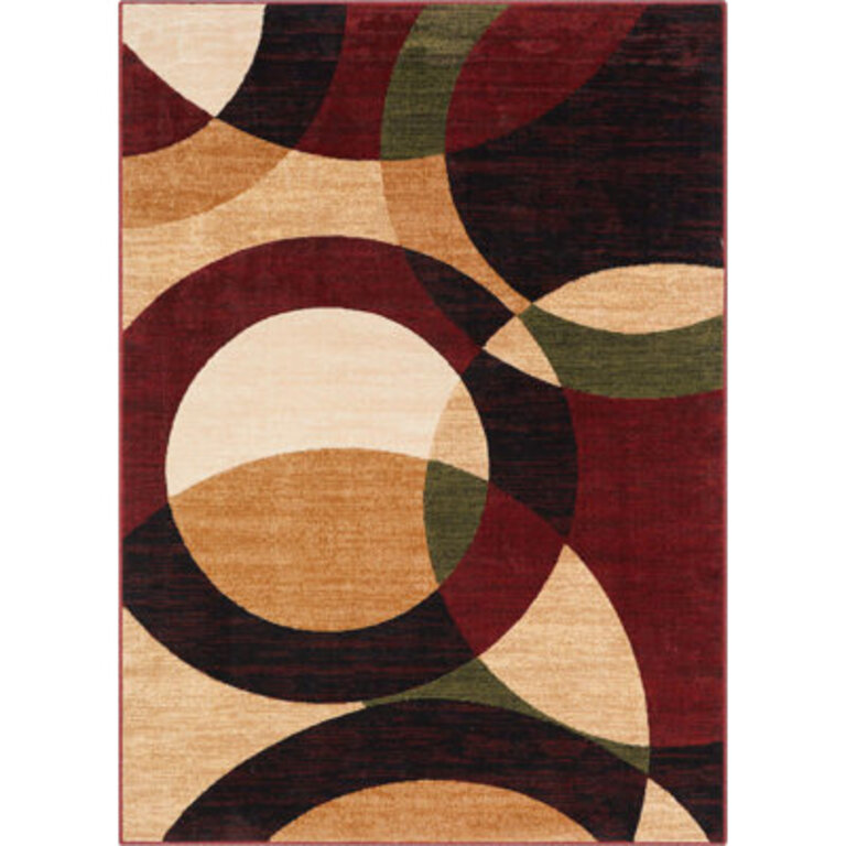 Bingo Red Modern Geometric Rug