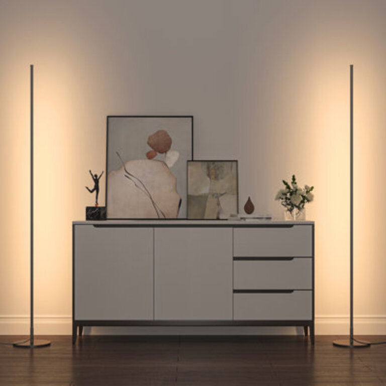 Hedden 58 Dimmable LED Corner Floor Lamps with Remote Control Set of 2