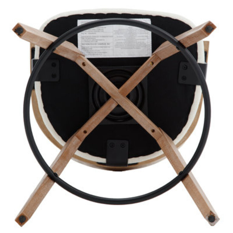 Saula 3475 H Swivel Bucket Bar Stool with Solid Wood Frame