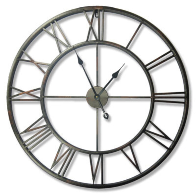 Balliol Iron Wall Clock - Decorative Metal Timepiece for Home  Office