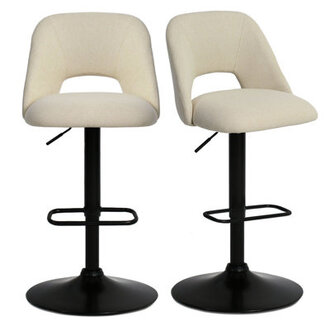 Bridgette 24-32 Swivel 360 Upholstered Footrests Adjustable Height Bar Stool