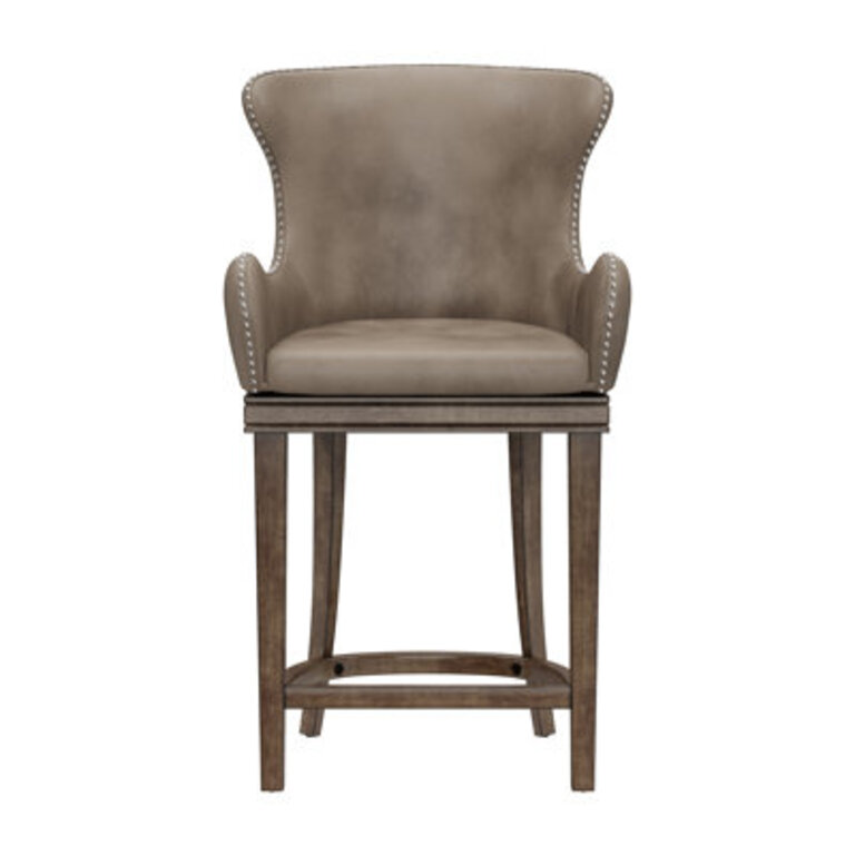 Gunther Swivel Upholstered Counter Stool with Solid Wood Frame