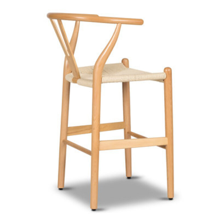 Solid Wood Counter Stool with Weave Seat