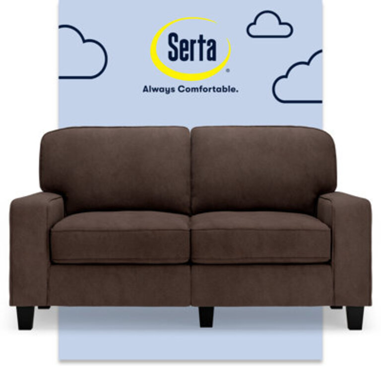 Serta Palisades 61 Track Arm Sofa Easy Care Fabric Soft Pillow Back Pocket Coil Seat Cushions