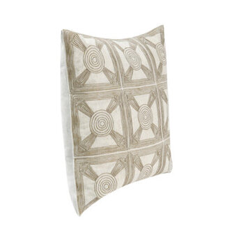 Baia Embroidered Linen Fabric Natural Pillow
