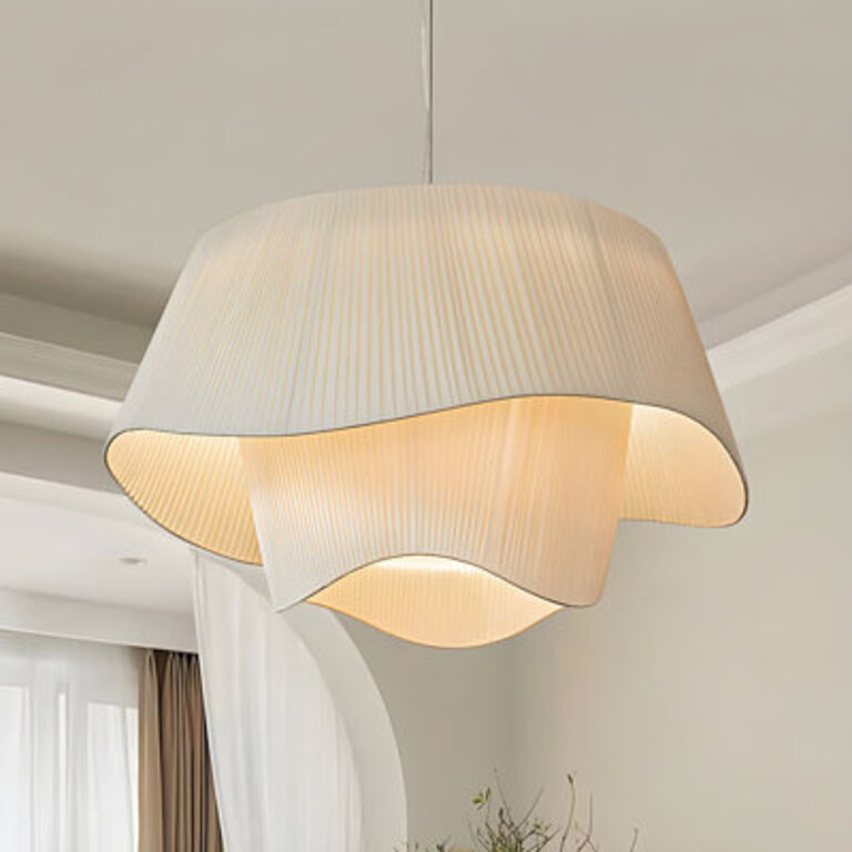 Modern Unique Shape Chandelier Ceiling Lights Fabric Pendant Light Fixture For Living Room