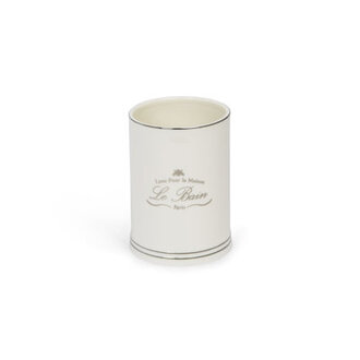 Pabst Luxury White Ceramic Bathroom Tumbler  Silver Trim Cup