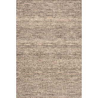 Katasha Checked Wool Brown Area Rug