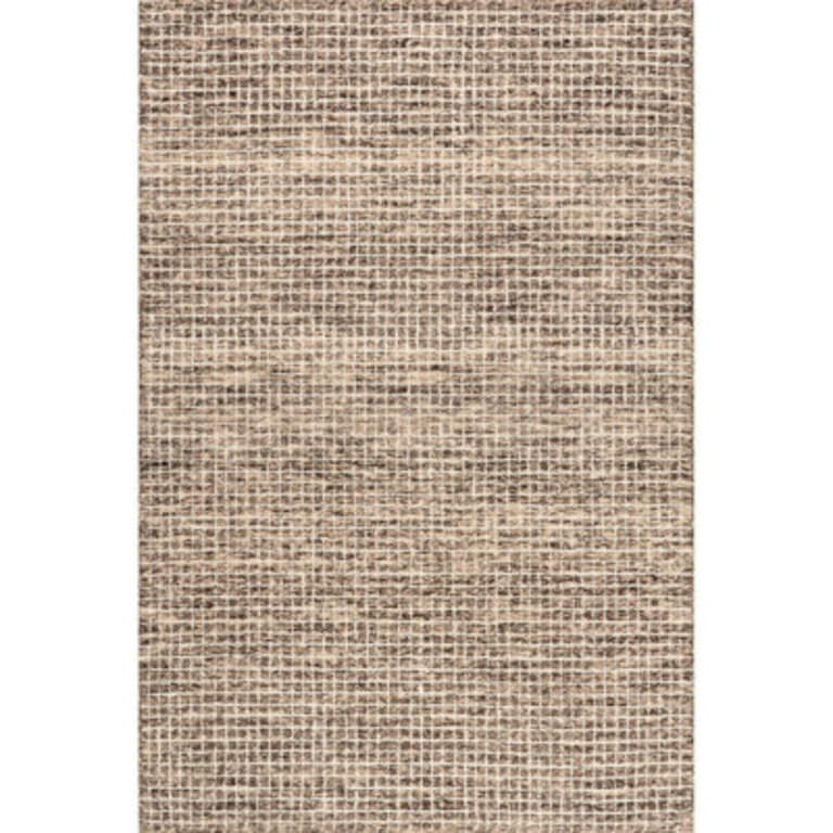 Katasha Checked Wool Brown Area Rug