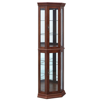 215 W Lighted Corner Curio Cabinet