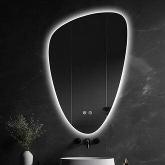 Dibbrun Frameless Lighted Bathroom Mirror Anti-Fog LED Wall Mirror