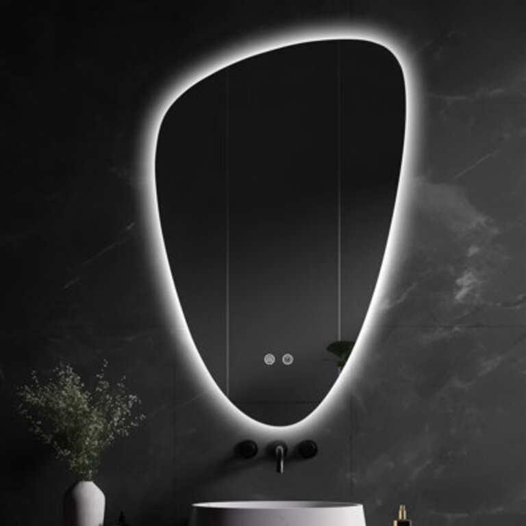 Dibbrun Frameless Lighted Bathroom Mirror Anti-Fog LED Wall Mirror