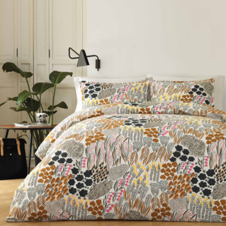 Marimekko Pieni Letto Brown Cotton Comforter Set