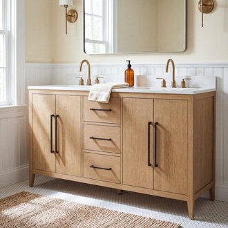 Alsup 60 Double Bathroom Vanity with Quartz Top